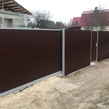 Ворота откатные из профнастила на дачный участок 3000x2000